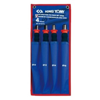KING TONY ZESTAW WYBIJAKÓW IGŁOWYCH, GUMOWY UCHWYT 10-16MM, 4 CZ.