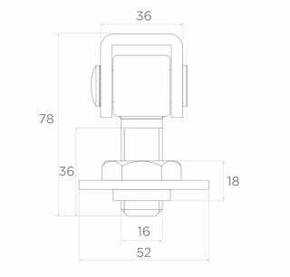 UN ZAWIAS REGULOWANY 16MM
