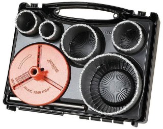 WOLFCRAFT ZESTAW OTWORNIC 33-103MM Z NASYPEM Z WĘGLIKÓW SPIEKANYCH