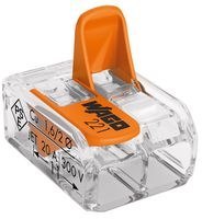 UN SZYBKOZŁĄCZKA 2X0,2-4MM2 TRANSPARENTNA/POMARAŃCZOWA 221-412