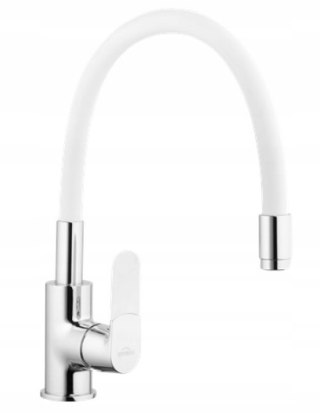 UN BATERIA ZLEWOZMYWAKOWA JOGA TREND Z RUCHOMĄ WYLEWKĄ, BIAŁA