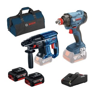BOSCH ZESTAW NARZĘDZI GBH180LI+GDX180LI+GBA18V 2*4.0AH