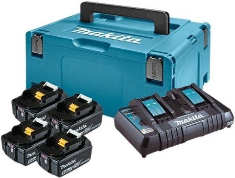 MAKITA ZESTAW ZASILAJĄCY 18V MAKPAC (4*BL1860B+DC18RD) (UN3480)