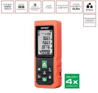 PRO DALMIERZ LASEROWY DL-100XG ZIELONA WIĄZKA