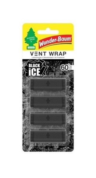 WUNDER BAUM ODŚWIEŻACZ POWIETRZA VENT WRAP BLACK ICE 4 SZTUKI