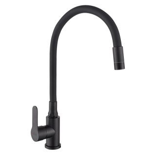 UN BATERIA ZLEWOZMYWAKOWA KSANTI INOX Z RUCHOMĄ 2F WYLEWKĄ, CZA