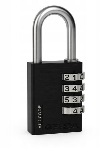 GERDA KŁÓDKA PAŁĄKOWA ALUMINIOWA SZYFROWA 4 DYSKI KAS S40 CZARNA