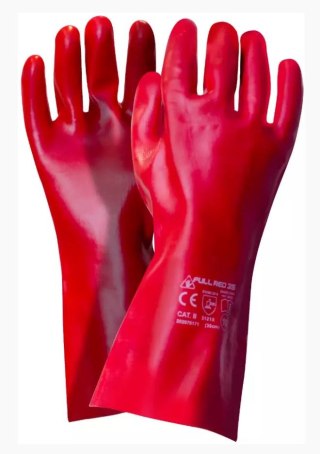 UN RĘKAWICE PCV DŁUGIE FULL RED 35CM