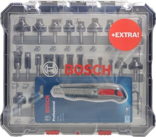 BOSCH ZESTAW FREZÓW DO DREWNA 30 EL. + NÓŻ