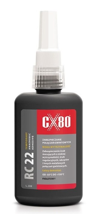 CX-80 KLEJ RC22 ANAEROBOWY 10ML FIOLETOWY,NISKOWYTRZYMAŁE ZAB.GWIN