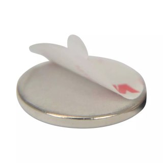 UN MAGNES NEODYMOWY OKRĄGŁY STAHL 20*2MM SAMOPRZYLEPNY 4SZT