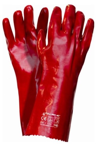 UN RĘKAWICE PCV DŁUGIE FULL RED 40CM
