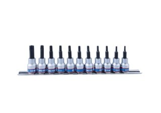 KING TONY KPL.NASADEK TORX Z OTWOREM 3/8'' 11CZĘŚCI T8-T50 SZYNA