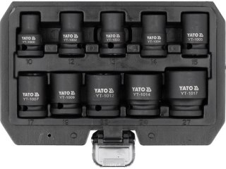 YATO ZESTAW NASADEK UDAROWYCH KRÓTKICH 1/2'' 10 SZT. 10-27 MM