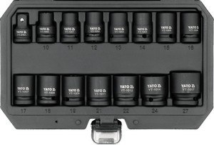 YATO ZESTAW NASADEK UDAROWYCH KRÓTKICH 1/2'' 15 SZT. 10-27 MM
